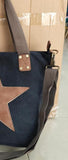 Women Canvas Printed Leather Handbags Casual Shoulder Cross Body Bags