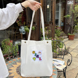 Corduroy Shoulder Bag Women Tote Casual Handbag Reusable Shopping Bags