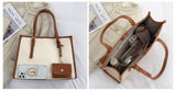 Canvas Shoulder Messenger Bag Leather Handbag Large Crossbody Bucket Bag Tote