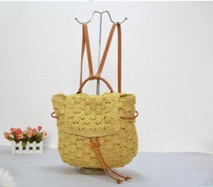 Summer Straw Backpack School Bag Students Outing Crochet Bag Women Backpack