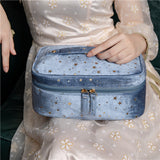 Velvet Cosmetic Bag Large Capacity Toiletries Organizer Makeup Cases