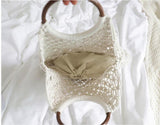 Cotton Rope Hollow Straw Bag Macrame Tote Vintage Handbag