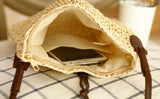 Crocodile Cuff Tassel Shoulder Knit Bag Beach Bag