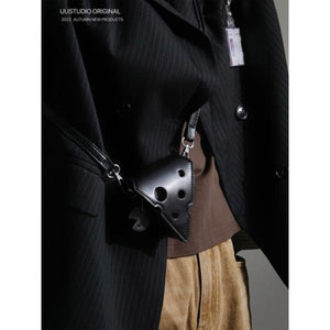 COY UUSTUDIO Mini Hole Cheese Triangle Lipstick Headsets Cross Body Bag