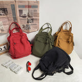 Green Canvas Rucksack Laptop School Bag for Teen Girls