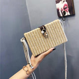Women Straw Crossbody Bag Small Shoulder Mini Pur