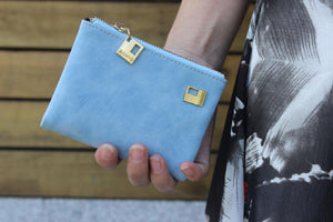 Frosted Double Zipper Short Wallet for Women