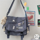 Anime Cartoon Shoulder Bag for School Teens Canvas Hip Hop
