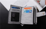 Women's Short Frosted Stripe Buckle Small Change Wallet