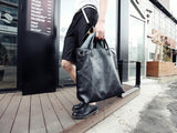 Men's PU Leather Handbag Large Tote Top-Handles