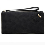 Women's Long Wallet Frosted Zipper Bow Large Capacity Wallet