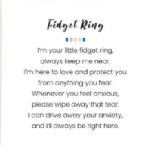 Anxiety Stress Fidget Ring with Wish Card - Gift for Daughter Granddaughter