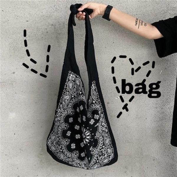 Cashew Flower Harajuku Canvas Bag Shoulder Bag Casual Bag Men And Women