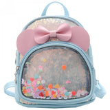Girls' Jelly Backpack with Sequined Bow