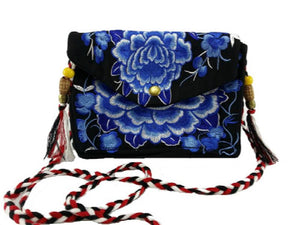 Vintage Boho Embroidered Canvas Messenger Bag for Women