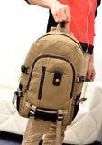 Men's Large Canvas Backpack Schoolbag Casual Travel Rucksack