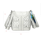 Rivet Shoulder Bag For Women Jacket Handbags Purse Ladies