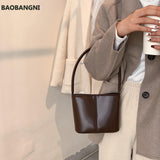 Vintage Mini Leather Tote Bags Winter Handbag Lady Trending Travel Shoulder Purs