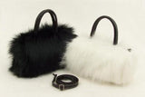 Temperament Lady Bag Durable PU Leather Faux Fur Handbag