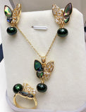 Freshwater Pearl Butterfly Abalone Bedietray Set