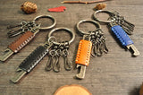 Cowhide Leather Vintage Key Ring Wallets Smart Key Holder Organizer