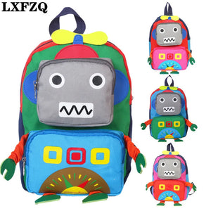 Cartoon Robot Kids Backpack Orthopedic School Bag