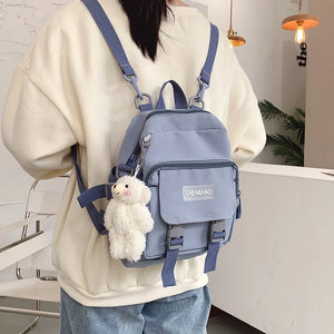 Mini Backpack for Women School Mochila Girl Ring Buckle Bear Women's Backpack