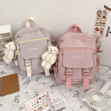 Mini Backpack for Women School Mochila Girl Ring Buckle Bear Women's Backpack