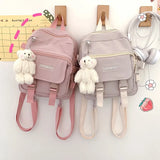 Mini Backpack for Women School Mochila Girl Ring Buckle Bear Women's Backpack