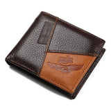 Cowhide Wallet Men's Wallets Stitching Leather Purse