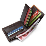 Cowhide Wallet Men's Wallets Stitching Leather Purse