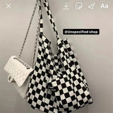 Kpop Gothic Hip Hop Y2K Shoulder Bag Plaid Graphic Handbag Harajuku
