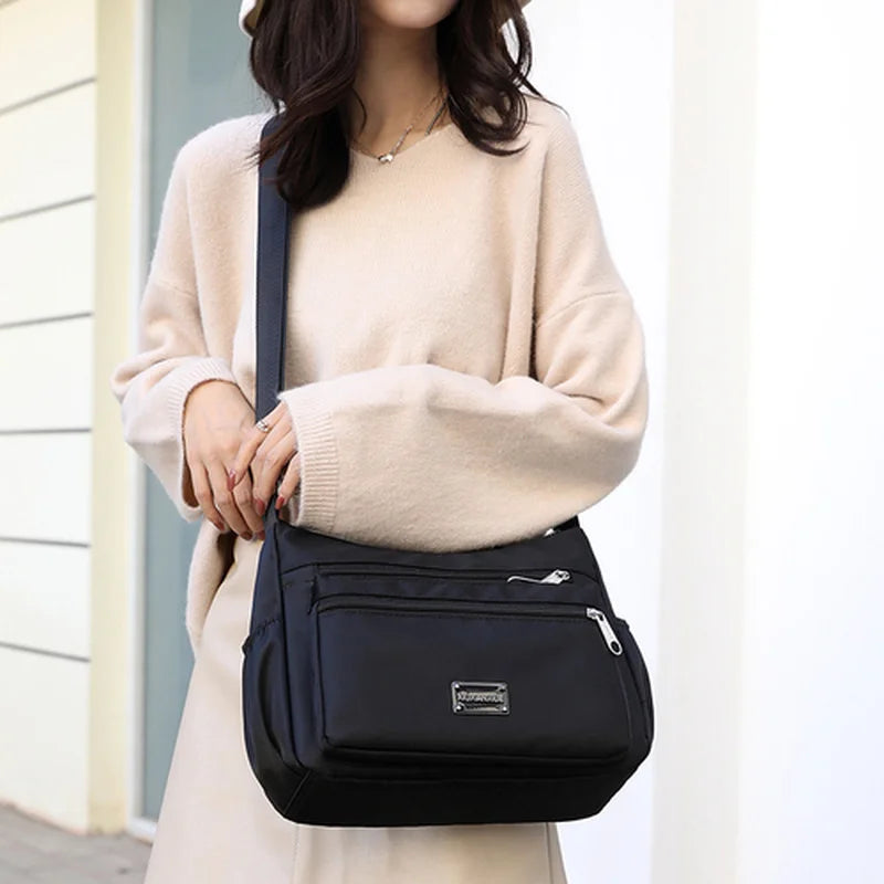 Large Capacity Women Message Bag Nylon Waterproof Crossbody Sling Bag