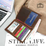 Leather Passport Bag with Multi-function Card Wallet