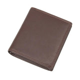 Cowhide Short Vertical Wallet with Card Slot