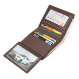 Cowhide Short Vertical Wallet with Card Slot