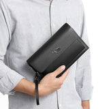 Leather Wallet Men Coded Lock Clutch Anti-theft Business Portemonnee