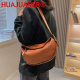 Wide Strap Cowhide Female Messenger Bag