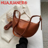 Wide Strap Cowhide Female Messenger Bag