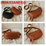Wide Strap Cowhide Female Messenger Bag