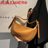Wide Strap Cowhide Female Messenger Bag