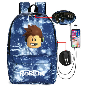 Lightning Backpack USB Anti-theft Women Bagpack Canvas Student Backpack