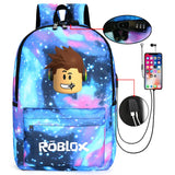 Lightning Backpack USB Anti-theft Women Bagpack Canvas Student Backpack