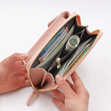 Litchi Pattern Mobile Phone Bag PU Zipper Single-Shoulder Women's Bag