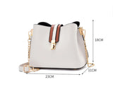LNS Chains Bucket Bag Women PU Leather Shoulder Bag Lady Crossbody Bag