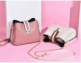 LNS Chains Bucket Bag Women PU Leather Shoulder Bag Lady Crossbody Bag