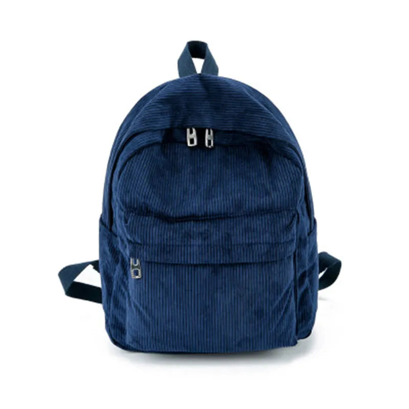 Women Corduroy Travel School Backpack Satchel Bag Shoulder Rucksack