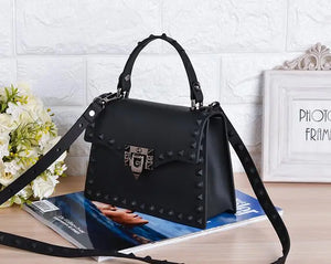 Transparent Jelly Shoulder Bag with Rivet Detail