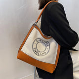 Canvas Shoulder Tote Bag for Women Handbag Purse Crossbody Bucket Handle Bag