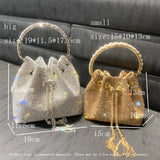 Crystal Rhinestone Shoulder Bag Women Silver Clutch Purse Evening Banquet Bag
